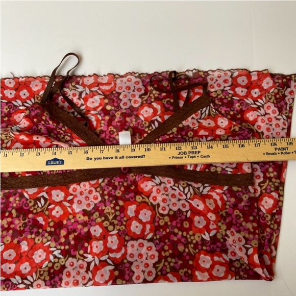 GAP Sexy Sheer Red Multicolor Floral Print Babydoll Nightie Sleepwear Large - Picture 7 of 10